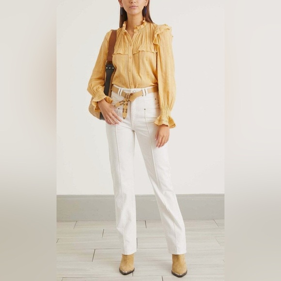 Isabel Marant Etoile Jatedy yellow blouse in honey NWT - Picture 2 of 10